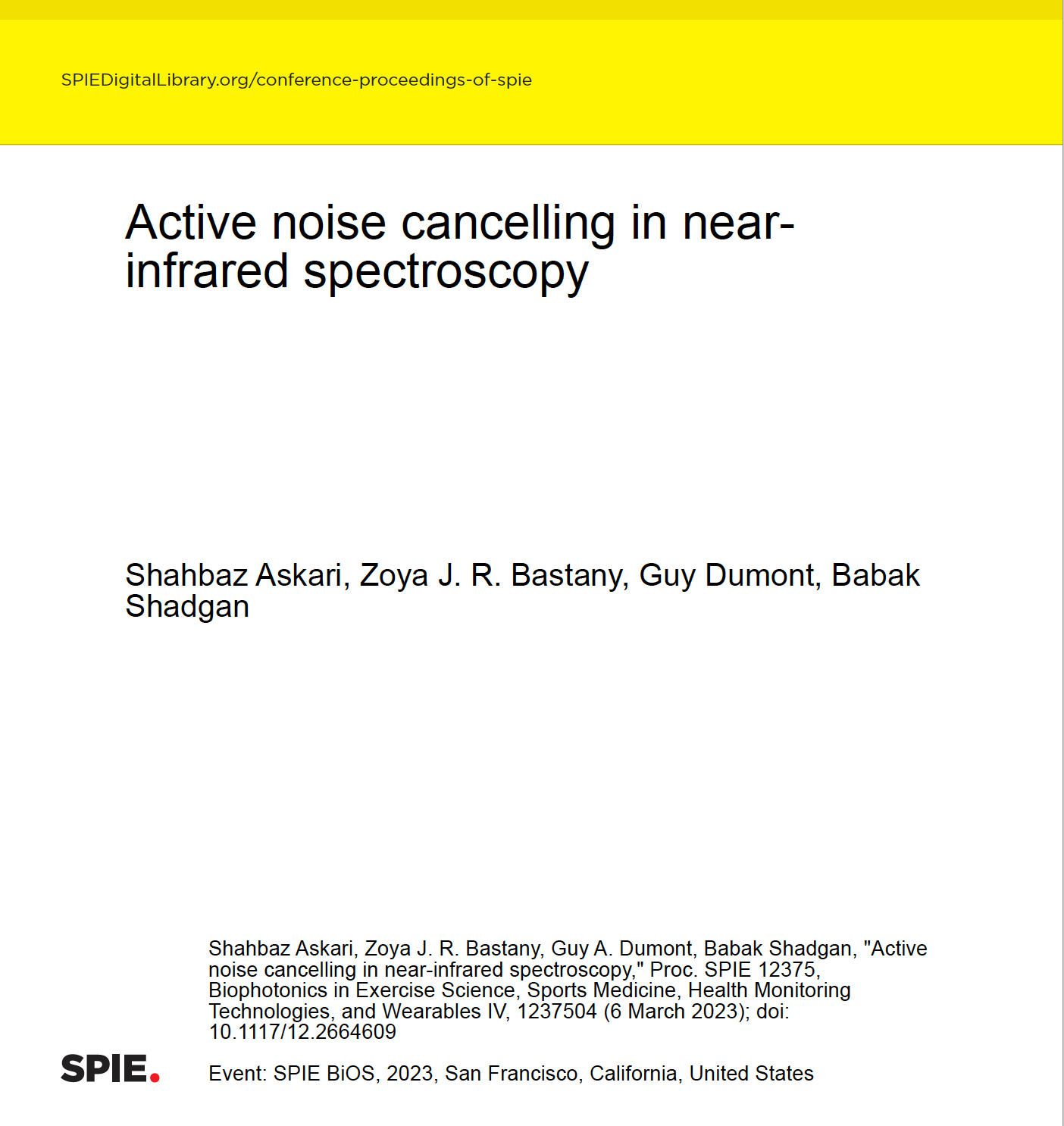 New Publication: Active noise cancelling in near-infrared spectroscopy